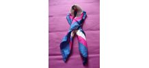 FOULARD VINTAGE EN SOIE PEINT A LA MAIN