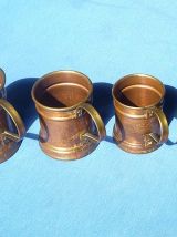 4 pichets  metal cuivré, vintage