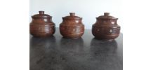 3 Boites rondes en bois 