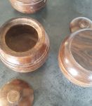 3 Boites rondes en bois 