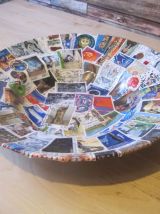 Creation coupe a fruits  .Sur plat creux en porcelaine  