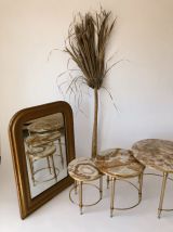 Tables gigognes marbre et laiton