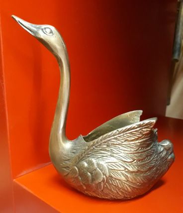 Cygne en laiton doré vintage