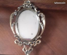 Miroir a main en bronze doré