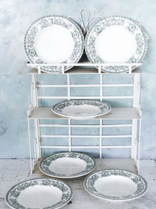 Lot 6 assiettes creuses faïence Longwy modèle Talma