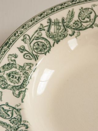 Lot 6 assiettes creuses faïence Longwy modèle Talma
