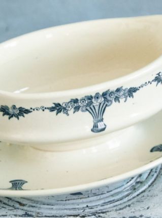 Saucier ancien en faïence de Longchamp