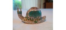 Adorable petit escargot laiton émaillé cloisonné