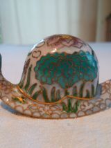 Adorable petit escargot laiton émaillé cloisonné