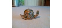 Adorable petit escargot laiton émaillé cloisonné