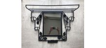 Porte-manteau en fer forgé avec miroir Art Déco 1930