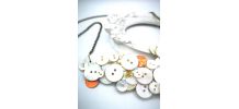 Collier plastron boutons nacres orange