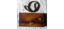SAC-POCHETTE CUIR CAMEL VINTAGE 70S