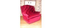 fauteuil chauffeuse velours vintage