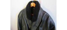 Blouson veste cuir noir doublé homme