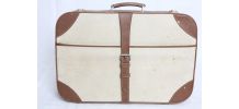 Valise en tissu et cuir