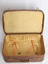 Valise en tissu et cuir