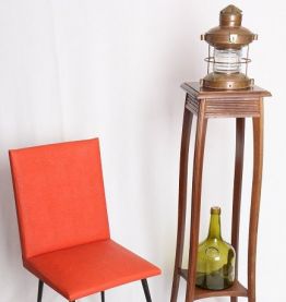 Chaises en skai orange (années 70)