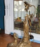 ANCIENNE LAMPE BOÎTE À MUSIQUE AVE MARIA LOURDES