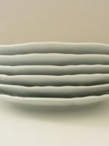 6 assiettes à huîtres blanche en porcelaine de Limoges 