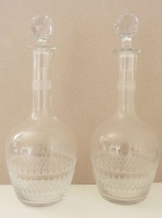 Jolie carafe à eau en verre gravé, carafe à décanter