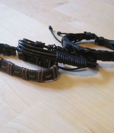 3 Bracelets multicouche fait main Bracelet jonc Simili Cuir 