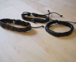 3 Bracelets multicouche fait main Bracelet jonc Simili Cuir 
