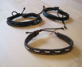  3 Bracelets multicouche fait main Bracelet jonc Simili Cuir