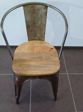 Chaise industrielle vintage vieillie