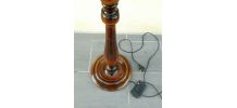 Lampe halogène articulée vintage bois et laiton 