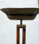 Lampe halogène articulée vintage bois et laiton 