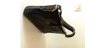 Sac croco en cuir vintage