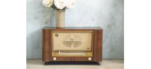 Meuble-poste de radio à lampe années 50