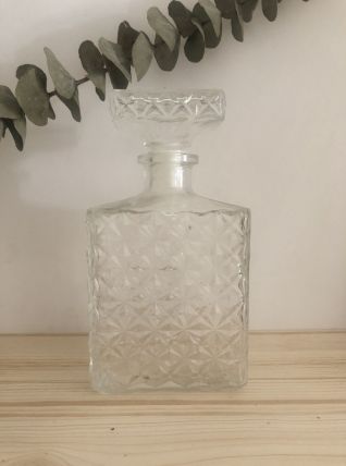 Ancienne bouteille Whisky verre moulé