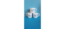 3 tasses à café expresso Arcopal Veronica myosotis
