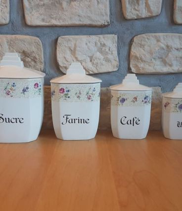 4 pots à condiments vintage