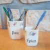 2 petits pots à condiments sans couvercle