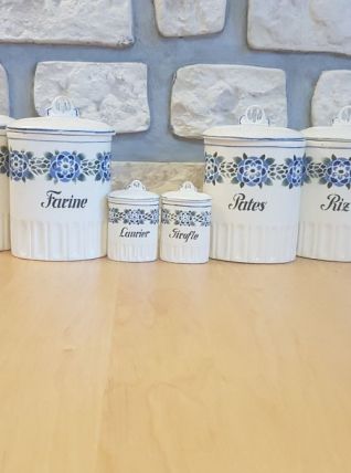 6 pots à condiments vintage