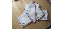 6 serviettes de table  en coton anciennes monogramme LB 