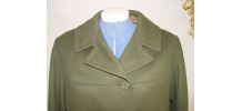 Manteau vintage de laine vert mousse taille 42/44