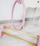 Ensemble miroir et porte serviettes en fonte émaillé 
