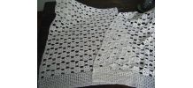 Deux pièces rideaux crochet fait main Vintage 60'S