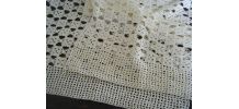 Deux pièces rideaux crochet fait main Vintage 60'S