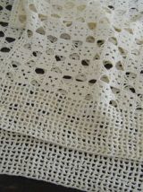 Deux pièces rideaux crochet fait main Vintage 60'S