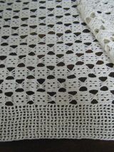 Deux pièces rideaux crochet fait main Vintage 60'S