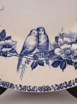 4 assiettes creuses St Amand modèle Mesanges bleu