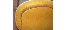 Fauteuil crapaud velours Napoléon III jaune doré