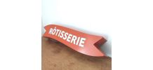 Enseigne orange rôtisserie en plexiglass