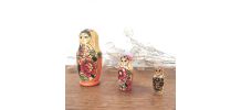 3 poupées russes vintage Matriochka emboîtables