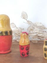 3 poupées russes vintage Matriochka emboîtables